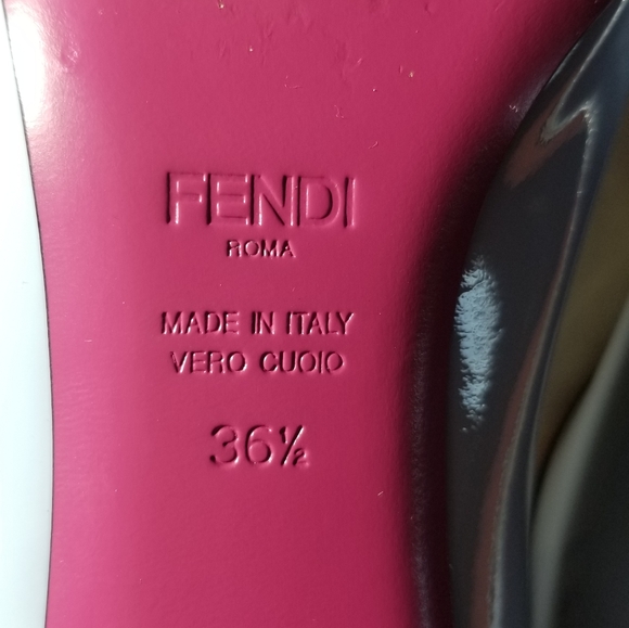 Fendi Blue/Plum Patent Colorblock Pump, sz 36.5 - Picture 7 of 9